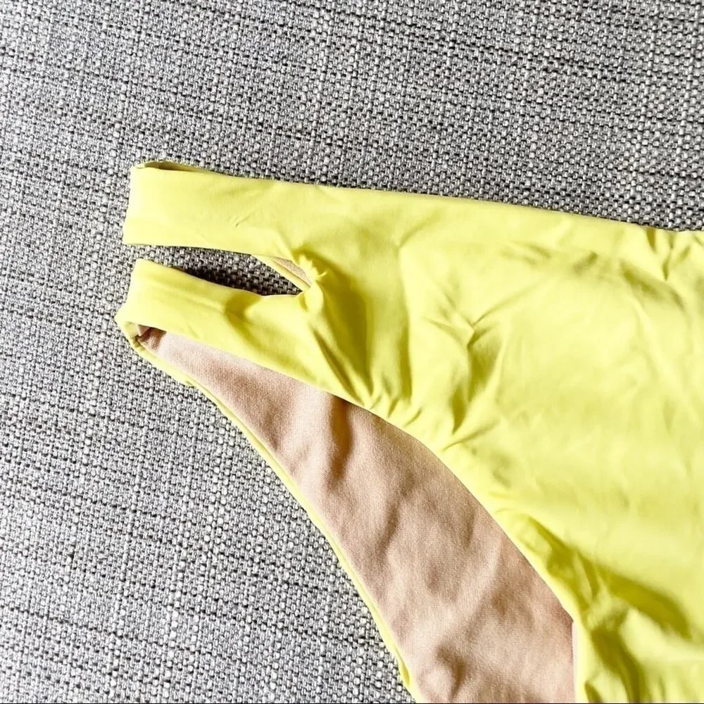 VYB Nordstrom Yellow Cutout Bikini Bottom NWT